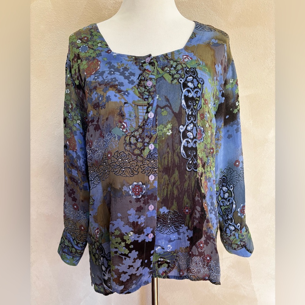 Tianello 100% rayon pattern button from top